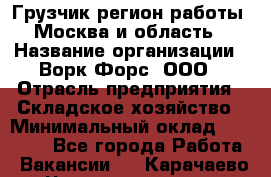 Грузчик(регион работы - Москва и область) › Название организации ­ Ворк Форс, ООО › Отрасль предприятия ­ Складское хозяйство › Минимальный оклад ­ 27 000 - Все города Работа » Вакансии   . Карачаево-Черкесская респ.
